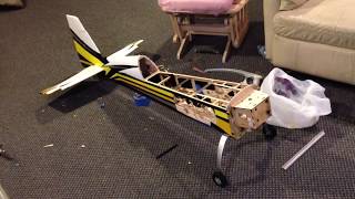 Balsa Wood Airplane Repair - Removing Damaged Wood - 3DHS Extra 330 LT