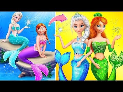 Elsa Dan Anna Menjadi Putri Duyung / 30 Kreasi Boneka Frozen