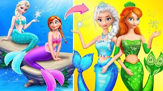 Elsa Dan Anna Menjadi Putri Duyung / 30 Kreasi Boneka Frozen