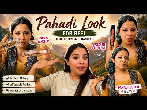 Pahadi Look on a Budget 🏔️💄 | Minimal Makeup + Outfit | Natasha Shah | Nuts 🩷🧿
