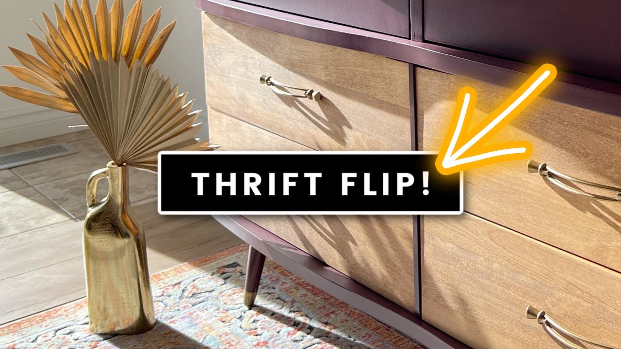 I gave this underwhelming LAMINATE dresser a fun update with PAINT!