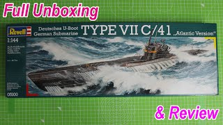 Revell 1144th Scale Model Deutsches U-Boot Type VII C/41 Unboxing & Review - Submarine Model Kit