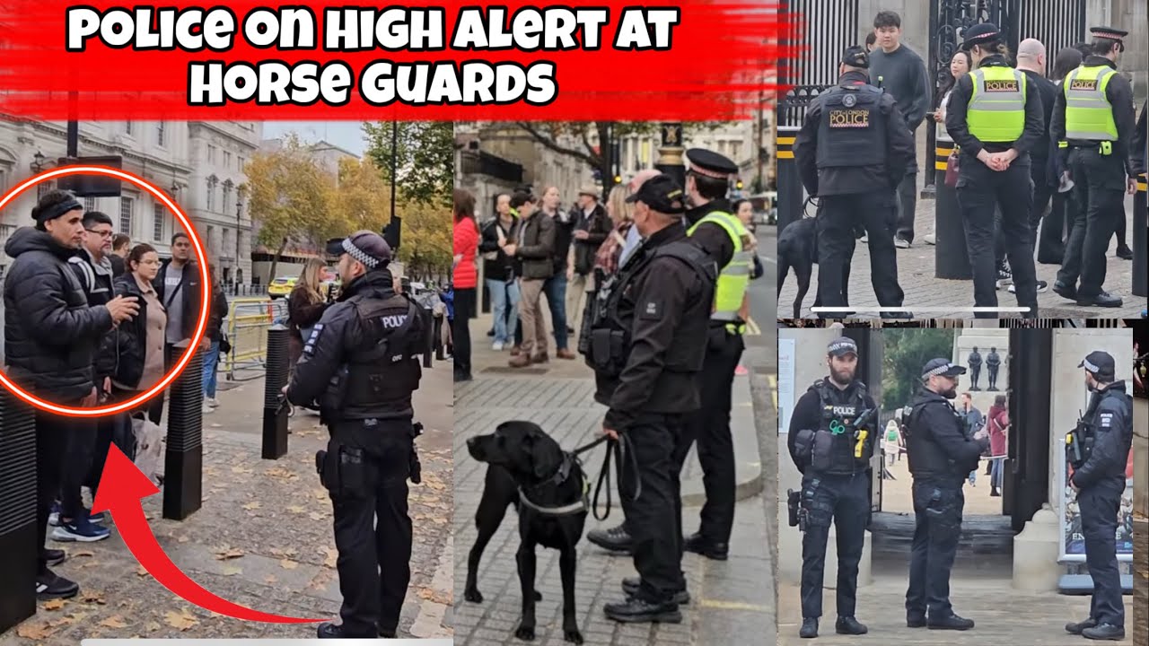 “High Alert at Horse Guards: Police Step In After Man Disrespects King’s Guard”