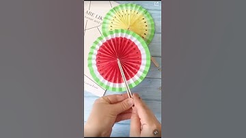 Easy DIY Watermelon Fan with Leftover Popsicle Sticks#shorts #paper