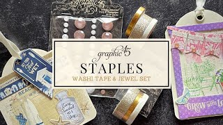 G45 Staples - Glitter & Gloss Washi Tape Set & Antique Jewels Set