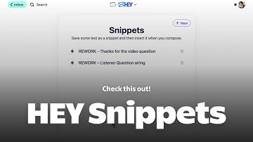 HEY Snippets – Stop typing the same email over and over again!