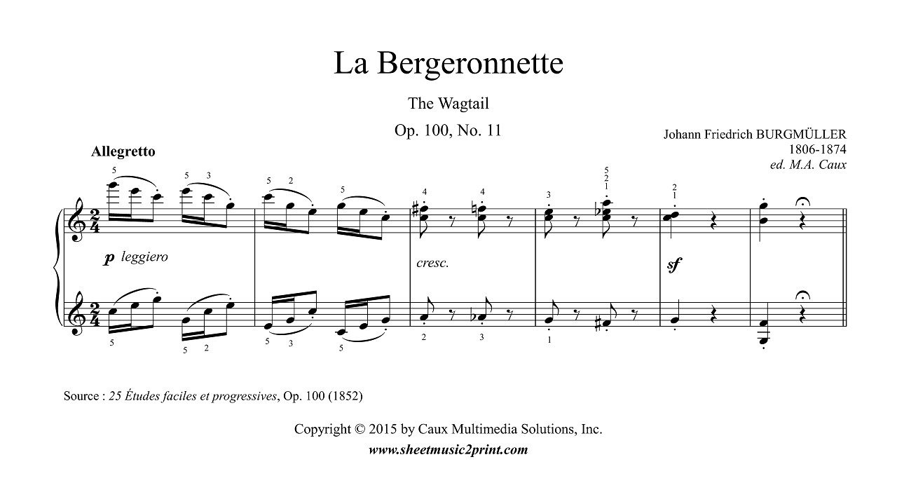 Burgmüller : La Bergeronnette - The Wagtail, Op. 100, No. 11