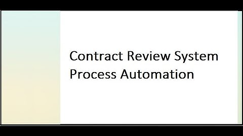 Legal - Automated "Contract Review System"
