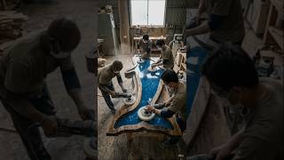 The Making of the Cosmic dolphin Table 🐋💫 #EpoxyArt #satisfying