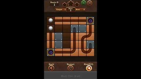 Roll The Ball Slide Puzzle 2 - Moves Basic G Level 1 Walkthrough