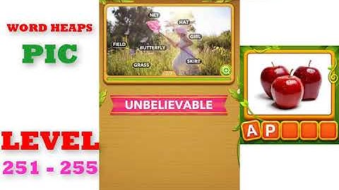Word Heaps: Pic Puzzle Level 251 - 255 | All Answers | Walkthrough