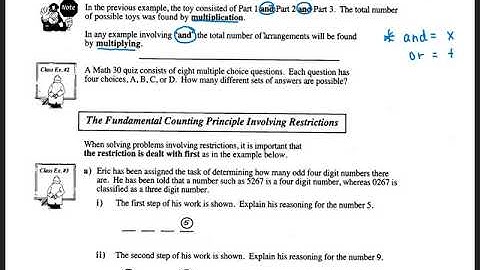 Math 30-1 Lesson #1 The Fundamental Counting Principle