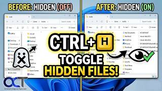 Toggle Show Hidden Files and Folders On and Off in Windows File Explorer with a Shortcut Key