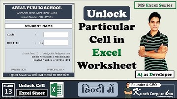 Unlock Individual Cell in Excel Worksheet by Aj as Developer | Kunch Corporation