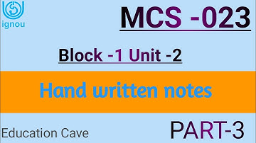 MCS-023 ll Block-1 Unit-2  Part-3 ll Relational constraints ll Handwritten fully notes