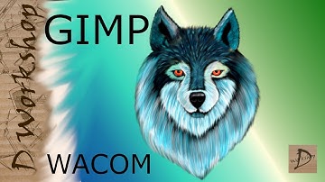 How to Draw Wolf Using Wacom Tablet and GIMP | Digital Art