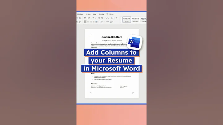 How to Add Columns to your Resume in Microsoft Word 📁 #microsoftwordtips #resumebuilding