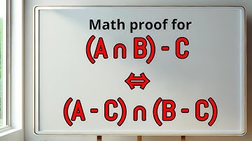Proof : (A∩B) - C = (A-C) ∩ (B-C)