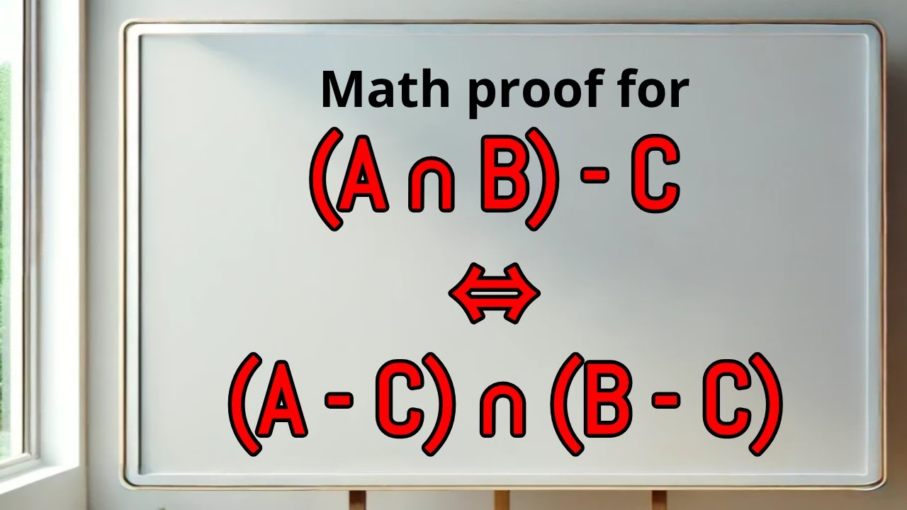 Proof : (A∩B) - C = (A-C) ∩ (B-C)