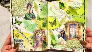 Relaxing Green Journal ASMR | Satisfying Paper Crafts #diy #relaxingsound