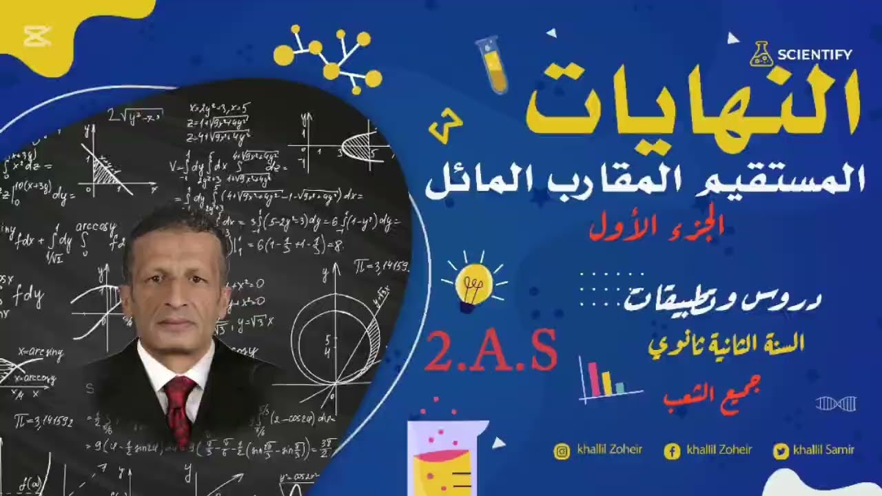 محور النهايات: المستقيم المقارب المائل (ج1) السنة الثانية جميع الشعب