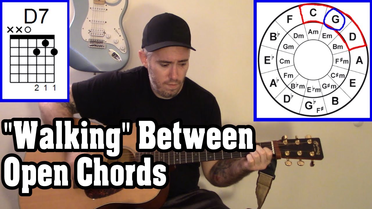 Beginner Lesson Walking Between Open Chords How To Do It In Any Key Youtube
