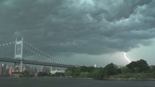 NYC Thunderstorms & Amazing Shelf Cloud Over RFK Bridge 7.26.12