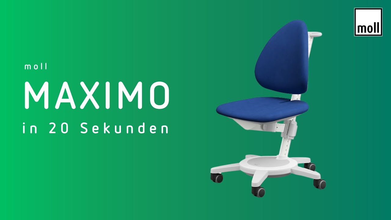 In 20 Sekunden: moll Maximo – Der flexible Kinderdrehstuhl Klassiker der mitwächst in 3 Dimensionen