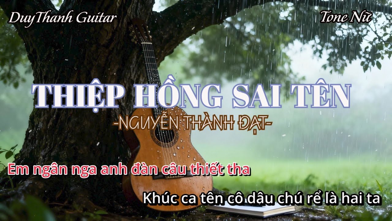 TONE NỮ-THIỆP HỒNG SAI TÊN KARAOKE GUITAR| BEAT GUITAR COVER