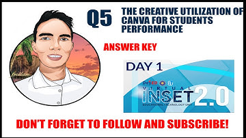 VINSET 2.0 DAY 1 ANSWER KEY The Creative Utilization of Canva for Students Performance Task ANSWER