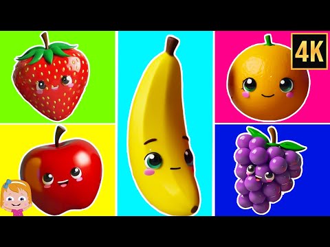 Five Little Fruits Song & Learning Rhyme Videos for Kids