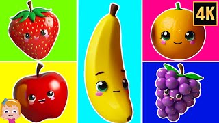 five little fruits song learning animated videos kids