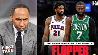 FIRST TAKE |“Flopping makes the game collapse!” - Stephen A. on Jaylen Brown calling out Joel Embiid Wealth