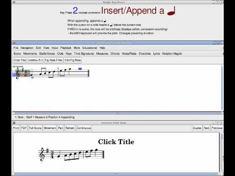 Denemo Tutorial #1 - Keyboard Entry