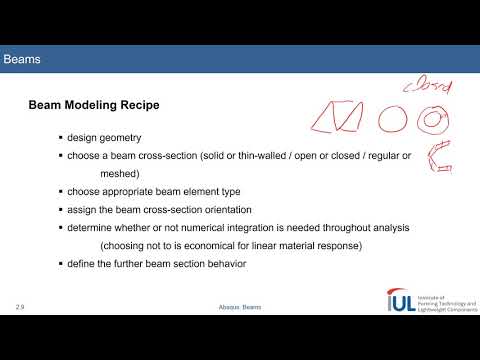 Abaqus Tutorial: Beam Elements #2 Modeling Recipe