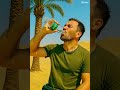 "Thirsty Man Drinks Water in Hot Desert | Bisleri Bottle ASMR | Sweaty Heat Vibes Under Palm Tree"