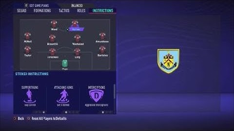 FIFA 21 Custom Tactics - Recreate 4-4-2 of Burnley + Instructions - Replicate real system