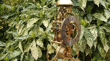 Antique Vintage Made in England Fusee Skeleton Movement  Mantle Clock See  Video