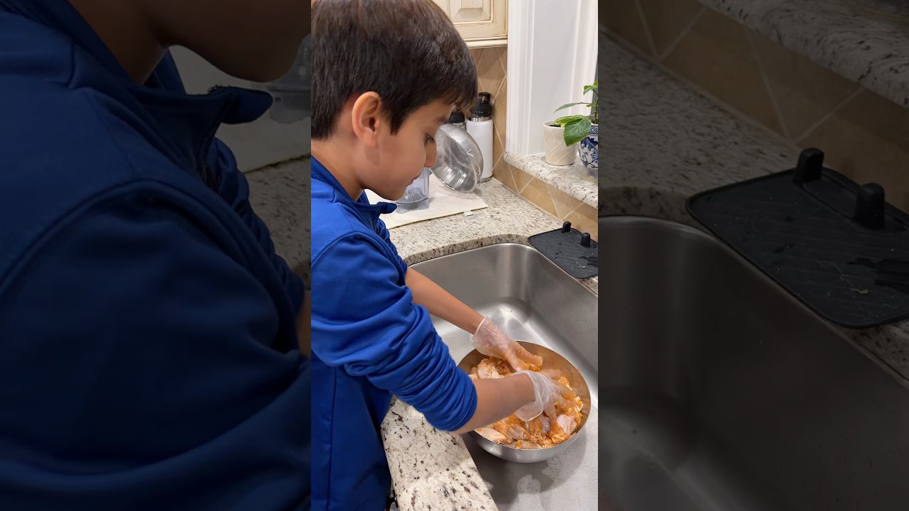 It&rsquo;s official, he&rsquo;s our wing man 🤭 @franksredhot  #guyanese #son #momof5 #wings