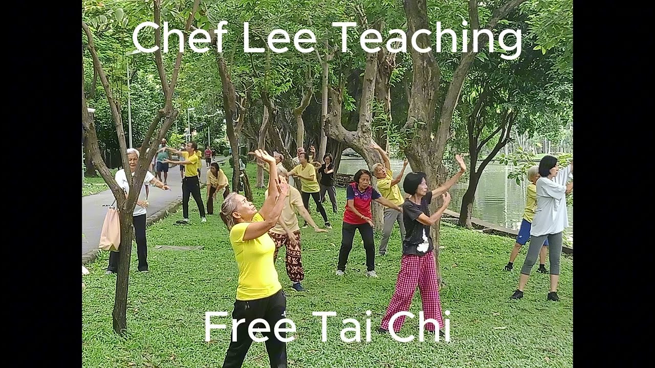 Wellness = visit a park - Tai Chi - Chef LeeZ enjoying the morning sun