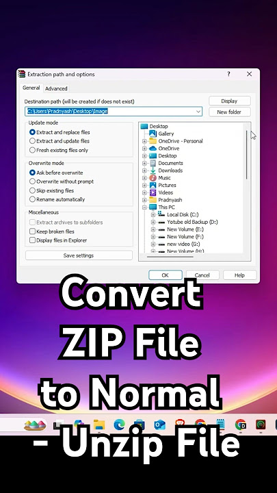 How to Convert ZIP File to Normal - Unzip File in Windows 11 PC or Laptop