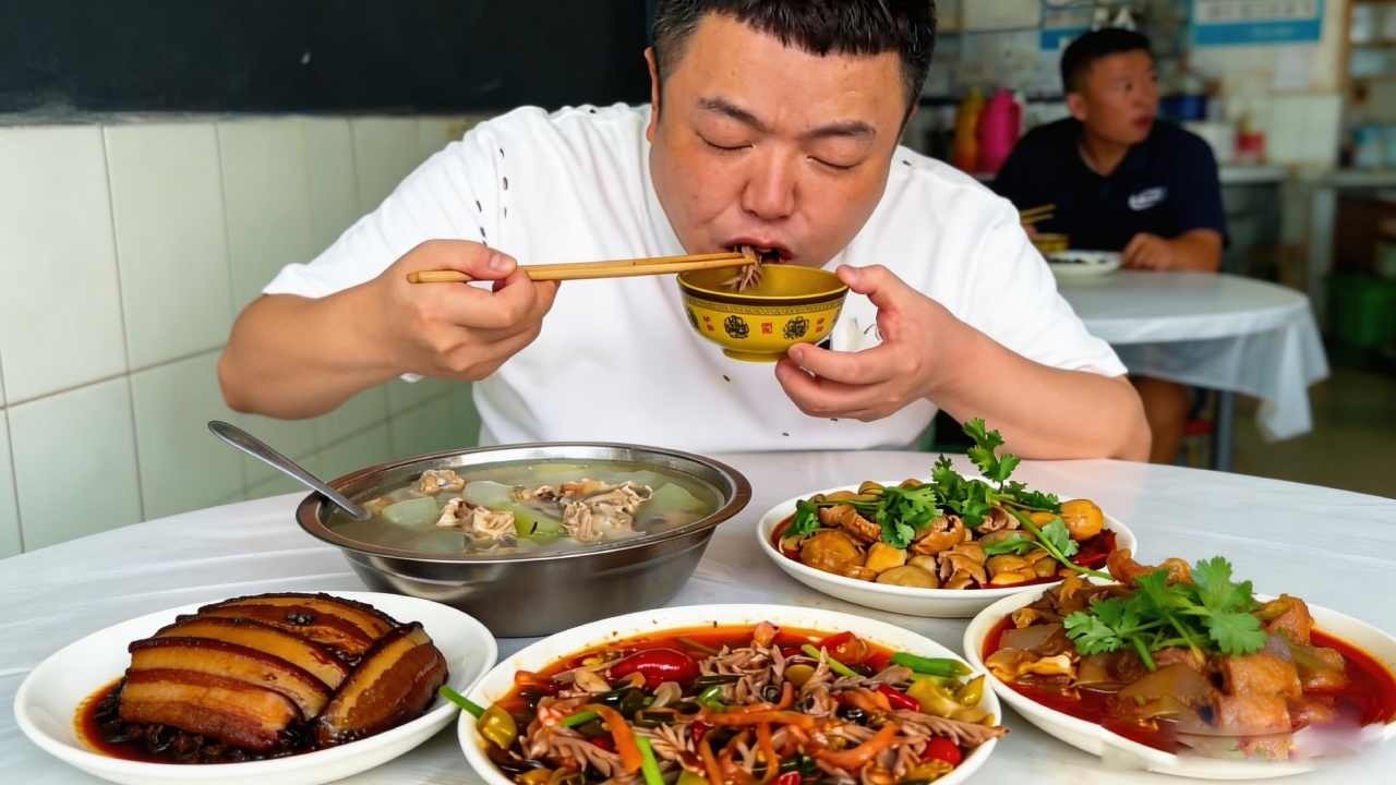 街边家常菜主打食材新鲜 ，红烧肥肠超级霸道，好吃不腥太香了【五小区彭于晏】