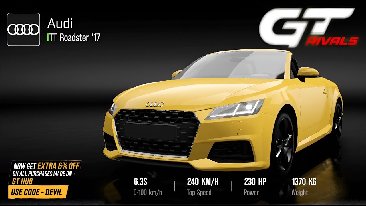 GT Rivals: Unlocking Audi TT Roadster 17 For Free‬