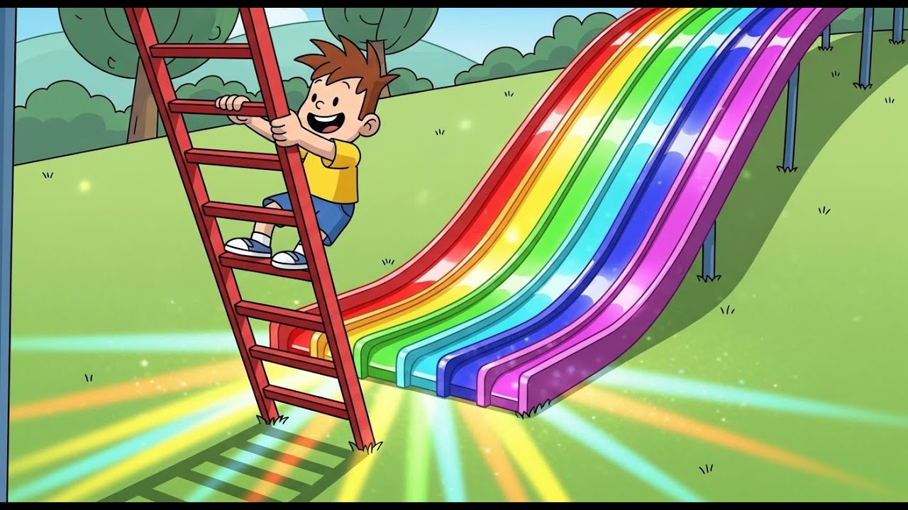 Happy Rainbow Slide | Fun Colorful Kids Song | Toddler Sing Along