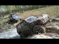 НИВА vs Toyota 4runner на мостах ГАЗ-66 OFF ROAD с БОЛОТА в горку