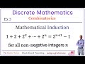Mathematics Induction | Discrete Mathematics | Combinatorics | 1+2+2^2+3^2+...+2^n=2^n+1-1 | Sum 3