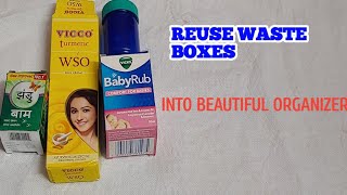Reuse Waste Boxes Into Beautiful Organiser Art And Craft Afrahs Craeations