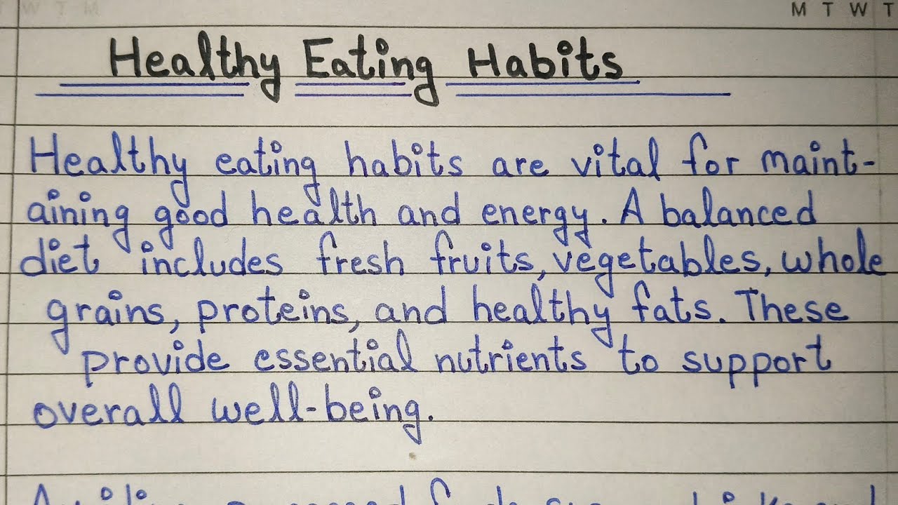 Healthy Eating Habits Essay in English | Essay Writing