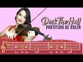 Deck The Hall En Violín Orquestal - Partitura Animada Con Los Nombres de Las Notas Musicales