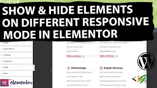 How to Show and Hide Elements on Different Responsive Mode Like Desktop Tablet & Mobile in Elementor
